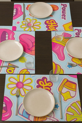 A and M Rectangular Pack of 6 Table Placemat(Multicolor, PVC)