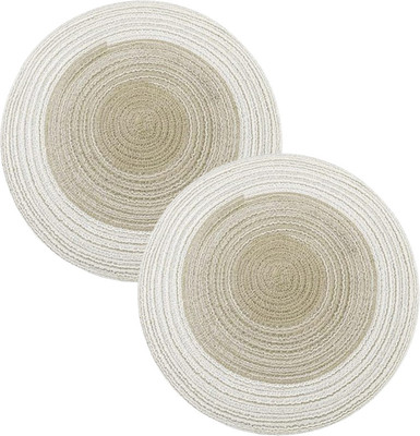 DANSR Round Pack of 2 Table Placemat(Blue, Cotton)
