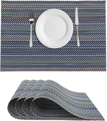 DPA Collection Rectangular Pack of 4 Table Placemat(Grey, PVC)