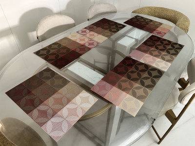 LaVichitra Rectangular Pack of 6 Table Placemat(Multicolor, PVC)