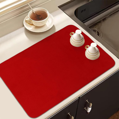 KUBER INDUSTRIES Rectangular Pack of 1 Table Placemat(Red, Microfibre)
