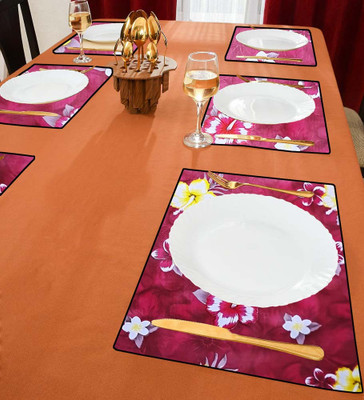 shrinitya Rectangular Pack of 6 Table Placemat(Multicolor, Polyester)