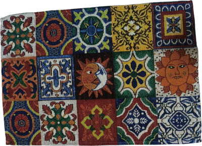PRAKARTIK Rectangular Pack of 6 Table Placemat(Yellow, Red, Green, Cotton)