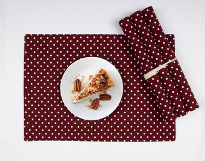 AIRWILL Rectangular Pack of 4 Table Placemat(Maroon, White, Cotton)