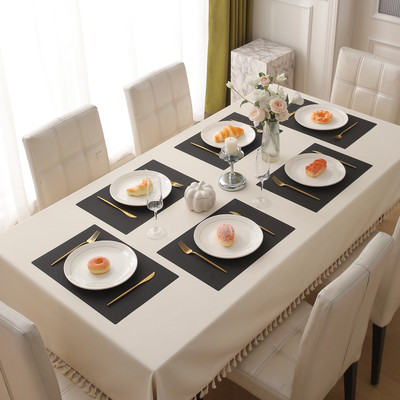 HOKiPO Rectangular Pack of 6 Table Placemat(Brown, Polypropylene)