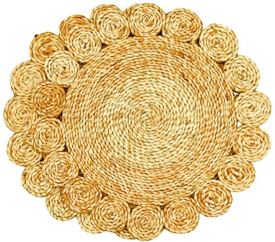MALVOLIO Round Pack of 2 Table Placemat(Beige, Jute)