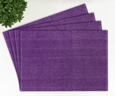 OASIS Rectangular Pack of 4 Table Placemat(Purple, Cotton)