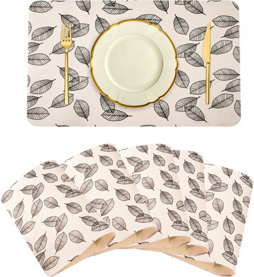 KUBER INDUSTRIES Rectangular Pack of 6 Table Placemat(Yellow, PVC)