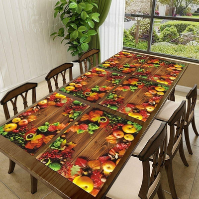 REVEXO Rectangular Pack of 6 Table Placemat(Black, PVC)