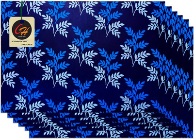 Comfort House Rectangular Pack of 6 Table Placemat(Blue, PVC)