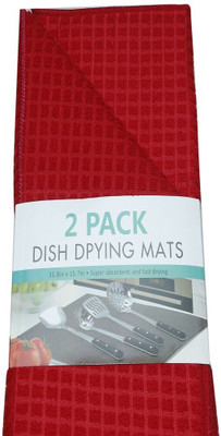 EVOHOUSE Rectangular Pack of 1 Table Placemat(Red, Microfibre)