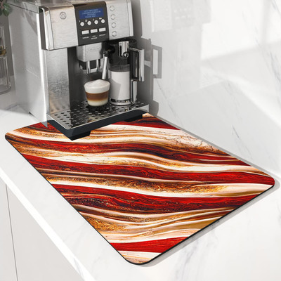 harimart Rectangular Pack of 1 Table Placemat(Red, Rubber)