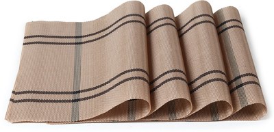 HOMELEE DEKOR Rectangular Pack of 4 Table Placemat(Beige, PVC)