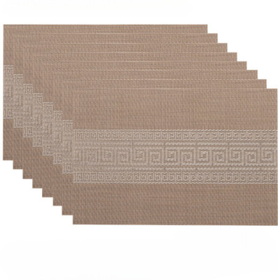 Bhaguji Rectangular Pack of 8 Table Placemat(Brown, PVC)
