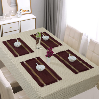 orric Rectangular Pack of 4 Table Placemat(Maroon, River Grass)