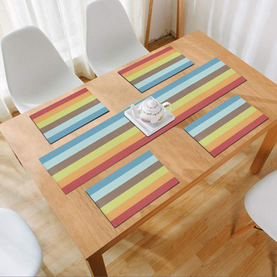 HOKiPO Rectangular Pack of 5 Table Placemat(Multicolor, PVC)