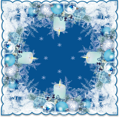 Christian Mart Rectangular Pack of 6 Table Placemat(Blue, PVC)