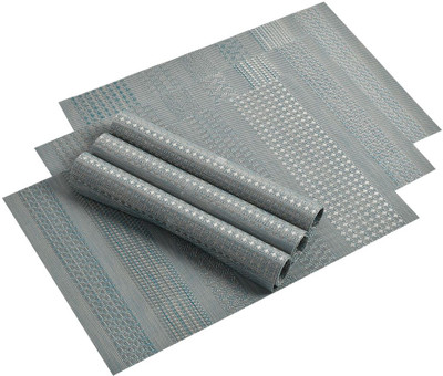 YELLOW WEAVES Rectangular Pack of 6 Table Placemat(Multicolor, PVC)