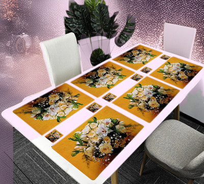 REVEXO Rectangular Pack of 6 Table Placemat(Multicolor, PVC)