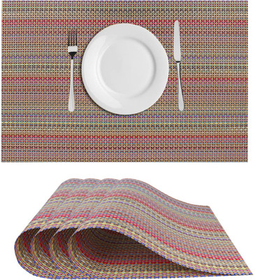 DPA Collection Rectangular Pack of 4 Table Placemat(Maroon, PVC)