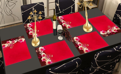 REVEXO Rectangular Pack of 6 Table Placemat(Multicolor, PVC)