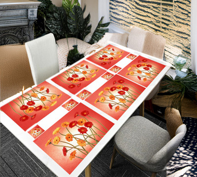 REVEXO Rectangular Pack of 6 Table Placemat(Multicolor, PVC)