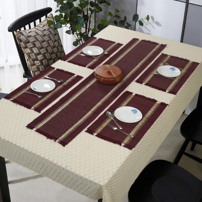 orric Rectangular Pack of 5 Table Placemat(Maroon, River Grass)