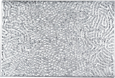 PREMSONS Rectangular Pack of 6 Table Placemat(Silver, PVC)
