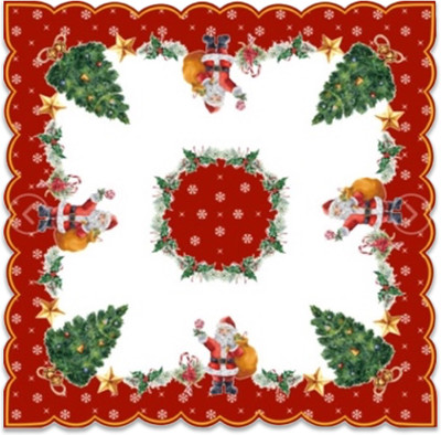 Christian Mart Rectangular Pack of 6 Table Placemat(Red, Green, PVC)