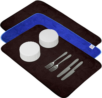 Heart Home Rectangular Pack of 3 Table Placemat(Multicolor, Microfibre)
