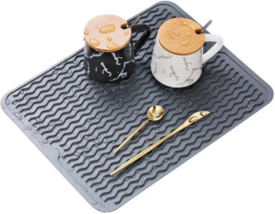 MobFest Rectangular Pack of 1 Table Placemat(Grey, Silicone)