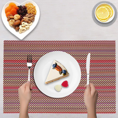 DPA Collection Rectangular Pack of 2 Table Placemat(Maroon, PVC)
