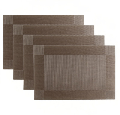 Ramkuwar Rectangular Pack of 4 Table Placemat(Brown, PVC)