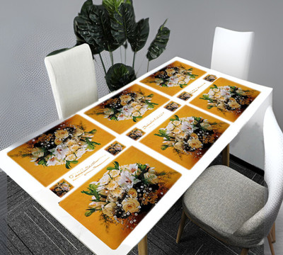 REVEXO Rectangular Pack of 6 Table Placemat(Multicolor, PVC)