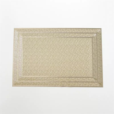 KRITVI ENTERPRISES Rectangular Pack of 2 Table Placemat(Gold, PVC)
