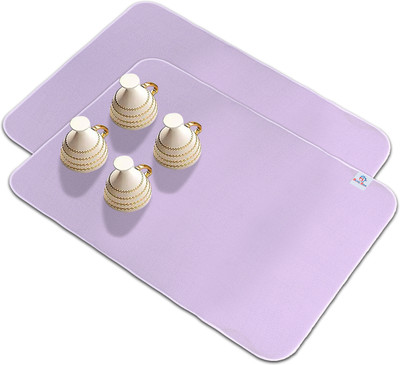 Heart Home Rectangular Pack of 2 Table Placemat(Purple, Microfibre)