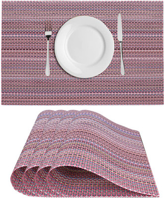 Dakshya Industries Rectangular Pack of 4 Table Placemat(Brown, PVC)