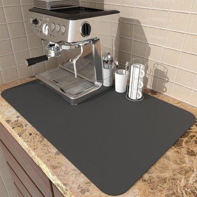 OXXIHOME Square Pack of 1 Table Placemat(Black, Rubber)