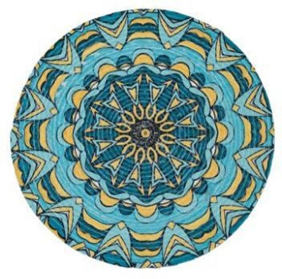 PPP Round Pack of 1 Table Placemat(Multicolor, Polyester)