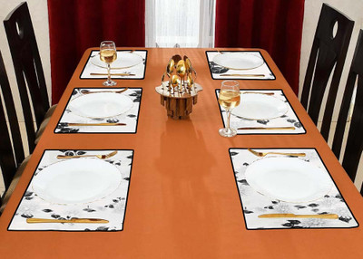 shrinitya Rectangular Pack of 6 Table Placemat(Multicolor, Polyester)