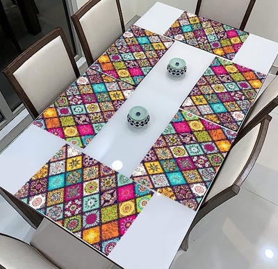 SANRAKSSHAN Rectangular Pack of 6 Table Placemat(Multicolor, PVC)