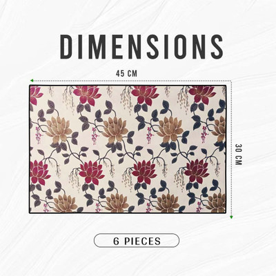 GREAT FASHION Rectangular Pack of 6 Table Placemat(Multicolor, Polyester)