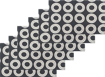 Lunar Days Rectangular Pack of 6 Table Placemat(Black, Cotton)
