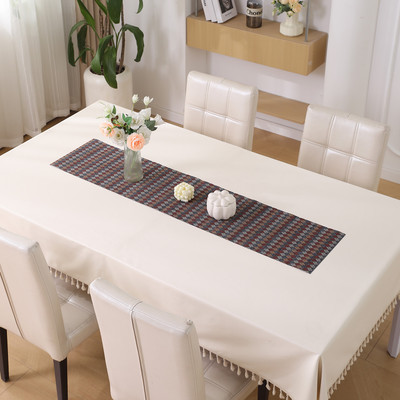 HOKiPO Multicolor 135 cm Reversible Table Runner(PVC)