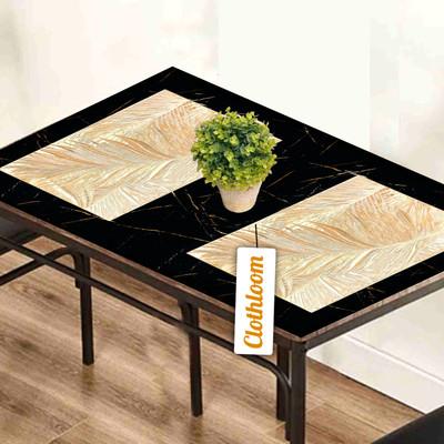 Clothloom Rectangular Pack of 2 Table Placemat(Gold, PVC)