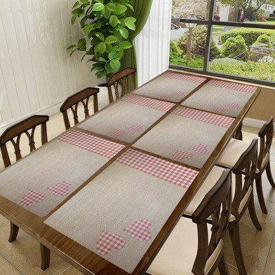 Creadcraft Rectangular Pack of 6 Table Placemat(Brown, Beige, PVC)