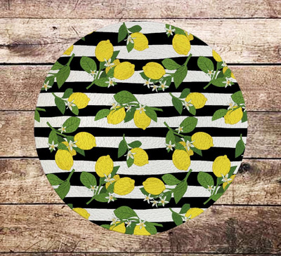 Onlyone1 Round Pack of 4 Table Placemat(White, Green, Polyester)