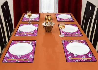 shrinitya Rectangular Pack of 6 Table Placemat(Multicolor, Polyester)
