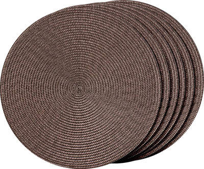 TIED RIBBONS Round Pack of 6 Table Placemat(Brown, Plastic)