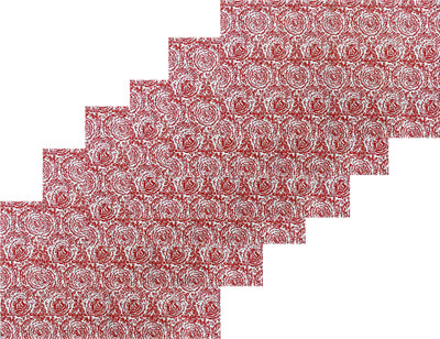 Lunar Days Rectangular Pack of 6 Table Placemat(Red, Cotton)